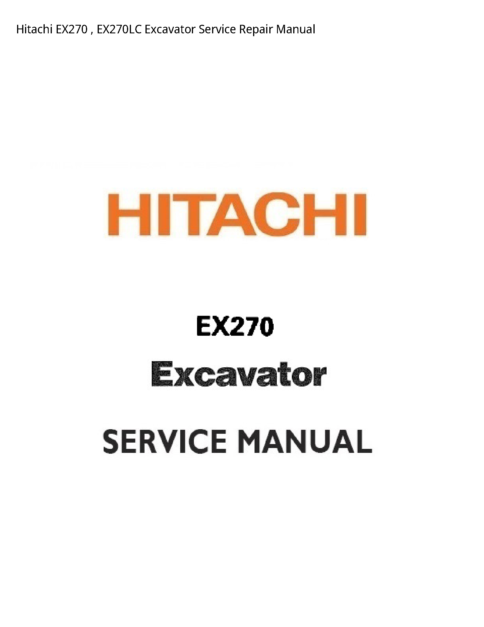 Hitachi EX270 Excavator manual
