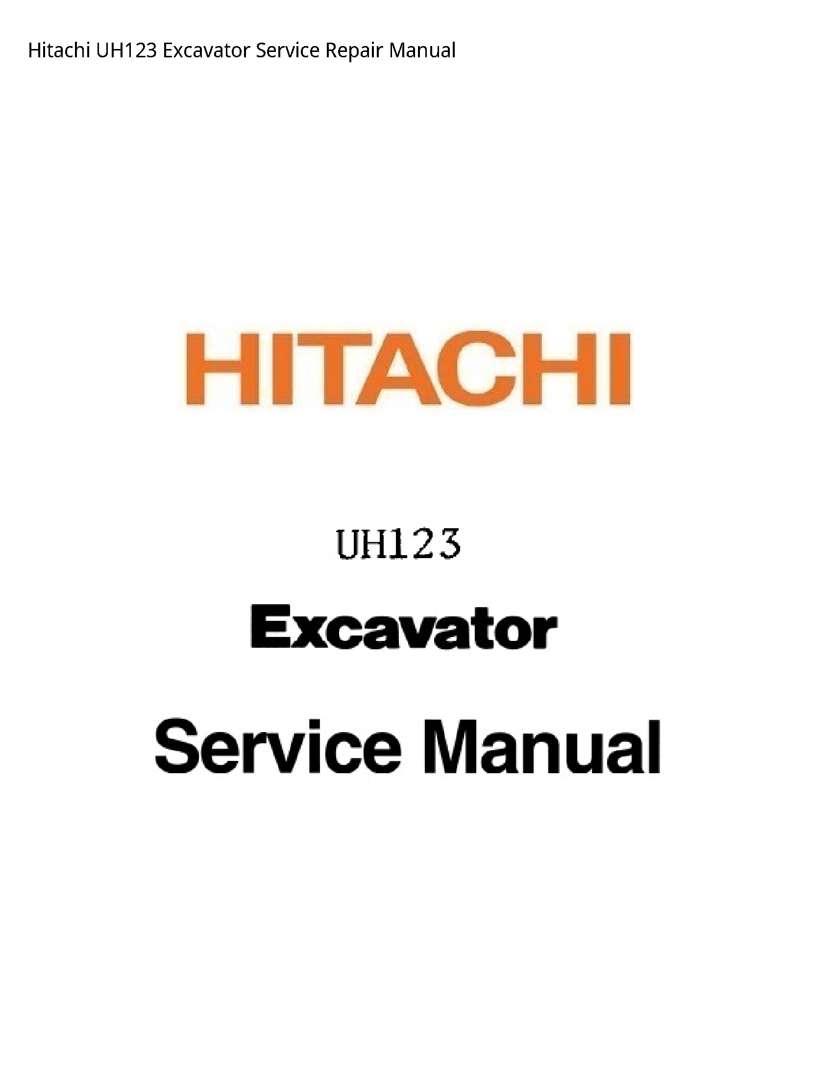 Hitachi UH123 Excavator manual