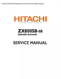 Hitachi ZX65USB-5B Hydraulic Excavator Service Repair Manual preview