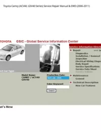 Toyota Camry (ACV40  GSV40 Series) Service Repair Manual & EWD (2006-2011) preview