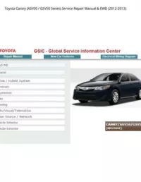 Toyota Camry (ASV50 / GSV50 Series) Service Repair Manual & EWD (2012-2013) preview