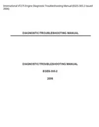 International VT275 Engine Diagnostic Troubleshooting Manual (EGES-305-2 issued - 2006 preview