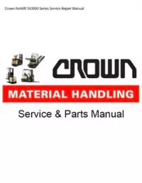 Crown Forklift SX3000 Series Service Repair Manual preview
