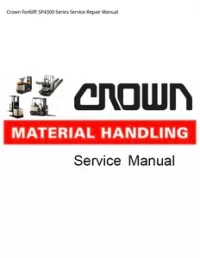 Crown Forklift SP4300 Series Service Repair Manual preview
