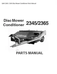 Gehl 2345 / 2365 Disc Mower Conditioner Parts Manual preview