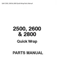 Gehl 2500  2600 & 2800 Quick Wrap Parts Manual preview
