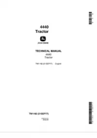John Deere 4440 Tractor Service Manual - TM1182 preview