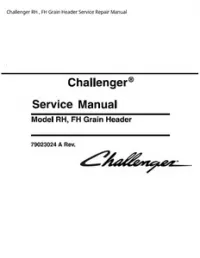 Challenger RH   FH Grain Header Service Repair Manual preview
