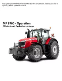 Massey Ferguson MF8730  MF8732  MF8735  MF8737 (Efficient and Exclusive Tier 2 Dyna-VT) Tractor Operation Manual preview