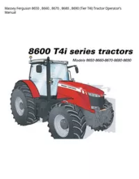 Massey Ferguson 8650   8660   8670   8680   8690 (Tier T4i) Tractor Operator’s Manual preview