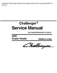 Challenger 5200 Draper Header Service Repair Manual (S/N: xxxxxxxxxDHDW1101 and up) preview