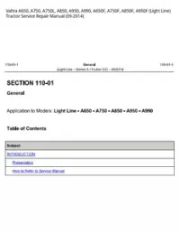 Valtra A650  A750  A750L  A850  A950  A990  A650F  A750F  A850F  A950F (Light Line) Tractor Service Repair Manual (09-2014) preview