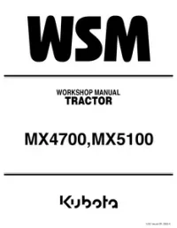 2009 Kubota WSM MX4700 MX5100 Tractor Service Repair Workshop Manual preview
