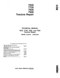 John Deere 7630, 7730, 7830, 7930 Tractors Service Manual - TM2266 preview