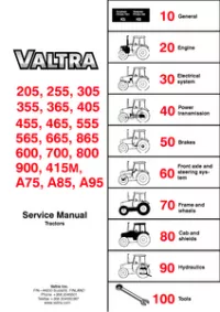 Valtra 205  255  305  355  365  405  455  456  555  565  665  865  600  700  800  900  415M  A75  A85  A95 Tractor Service Repair Manual preview