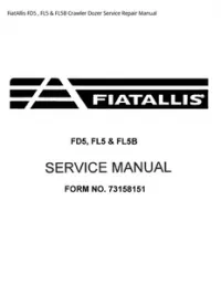 FiatAllis FD5   FL5 & FL5B Crawler Dozer Service Repair Manual preview