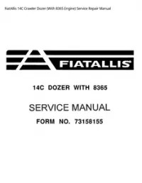 FiatAllis 14C Crawler Dozer (With 8365 Engine) Service Repair Manual preview