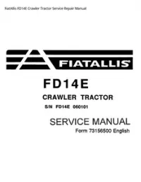 FiatAllis FD14E Crawler Tractor Service Repair Manual preview
