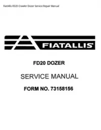 FiatAllis FD20 Crawler Dozer Service Repair Manual preview