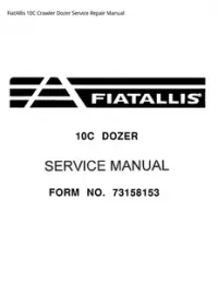 FiatAllis 10C Crawler Dozer Service Repair Manual preview