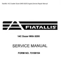 FiatAllis 14C Crawler Dozer (With 8205 Engine) Service Repair Manual preview