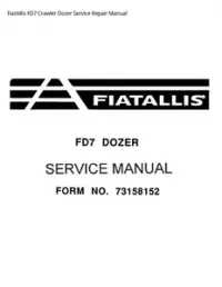 FiatAllis FD7 Crawler Dozer Service Repair Manual preview