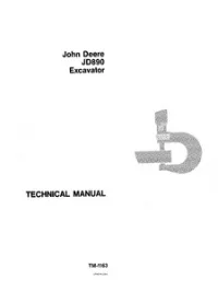 John Deere JD890 Excavator Service Manual -TM1163 preview