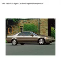1991-1995 Acura Legend Car Service Repair Workshop Manual preview