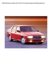 1986 Alfa Romeo milano V6-2.5/V6-3.0 Car Service Repair Workshop Manual preview