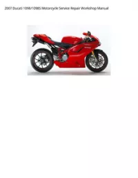 2007 Ducati 1098/1098S Motorcycle Service Repair Workshop Manual preview