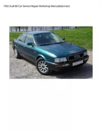1992 Audi 80 Car Service Repair Workshop Manual(German) preview