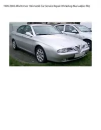 1999-2003 Alfa Romeo 166 model Car Service Repair Workshop Manual(iso file) preview