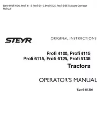 Steyr Profi 4100  Profi 4115  Profi 6115  Profi 6125  Profi 6135 Tractors Operator Manual preview