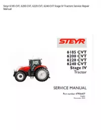 Steyr 6185 CVT  6200 CVT  6220 CVT  6240 CVT Stage IV Tractors Service Repair Manual preview