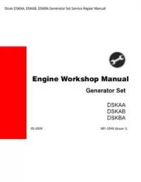 Onan DSKAA  DSKAB  DSKBA Generator Set Service Repair Manual preview