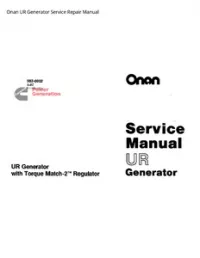 Onan UR Generator Service Repair Manual preview