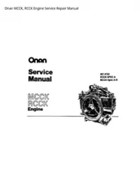 Onan MCCK  RCCK Engine Service Repair Manual preview