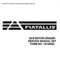 Fiat Allis 65-B Motor Grader Service Repair Manual preview