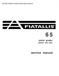 Fiat Allis 65 Motor Grader Service Repair Manual preview