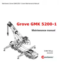 Manitowoc Grove GMK5200-1 Crane Maintenance Manual preview