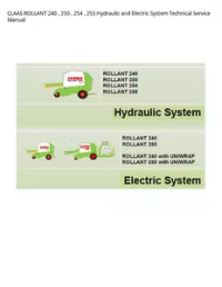 CLAAS ROLLANT 240   250   254   255 Hydraulic and Electric System Technical Service Manual preview