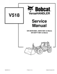 2011 Bobcat V518 VersaHANDLER Service Repair Workshop Manual preview